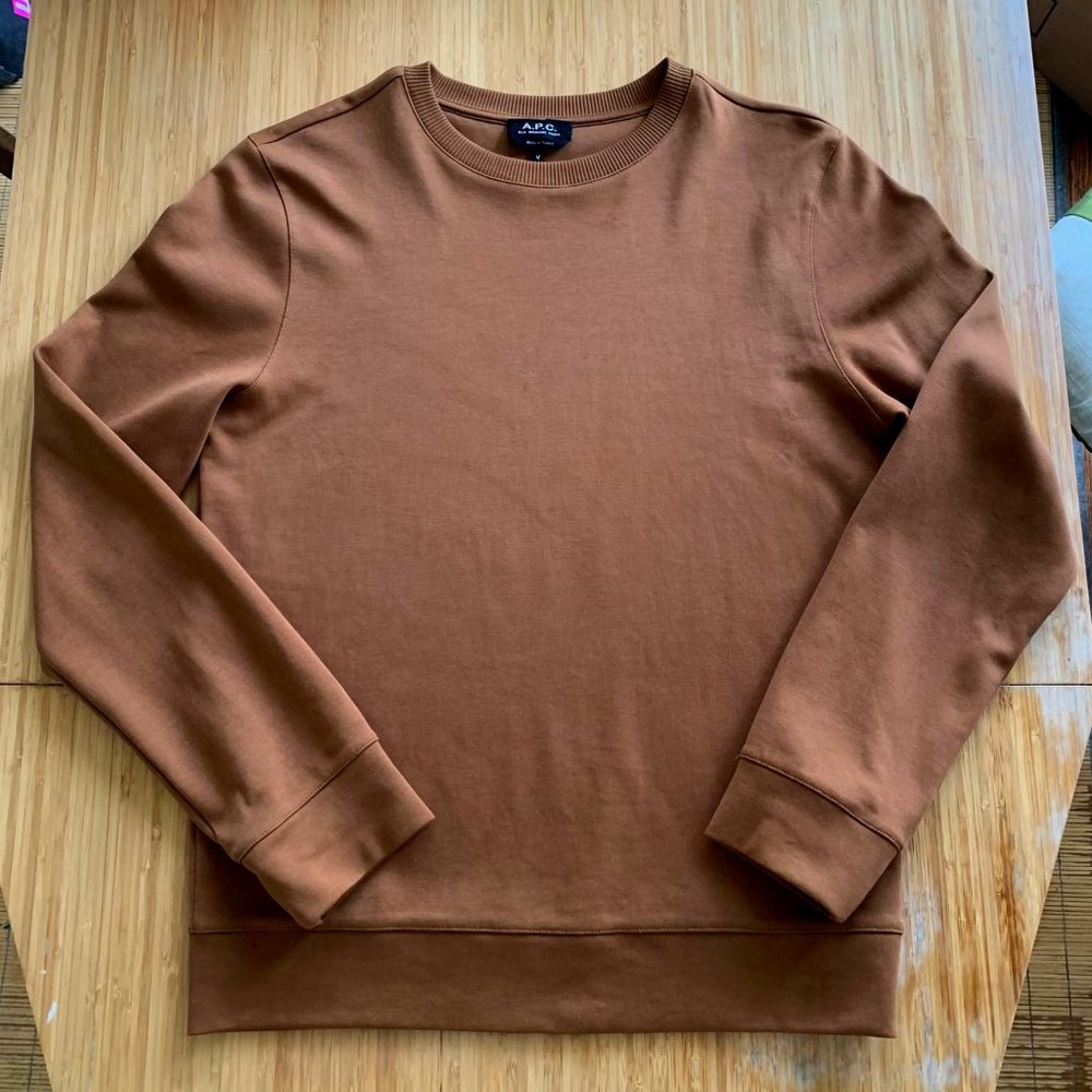 A.P.C. Camel Cotton Jess Crew Neck Sweatshirt